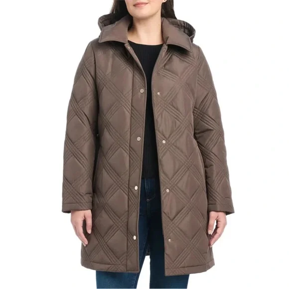 Jones New York Quilted Belted Coat - Picture 4 of 6